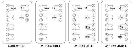ASJ10-AV3三相交流电压继电器继电器输出为3常开或2常开1常闭