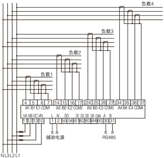 安科瑞AMC96-3E3三相多回路监控装置三相电流电压带通讯